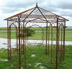 گل درختکاری گل آهن ، باغ Gazebo Trellis - سازه حیاط فلزی