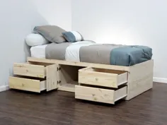 تختخواب دو نفره اضافی بلند |  چوب کاج