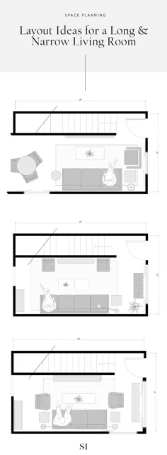 4 طرح طبقه و طرح چیدمان مبلمان برای یک اتاق نشیمن طولانی و باریک |  قلب باهوش |  طراحی داخلی ، دکوراسیون و DIY