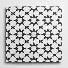 سیمان مراکشی 3 fez سفید + مربع سیاه 8 "x8" x5 / 8 "