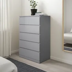 کمد 6 کشویی MALM ، رنگ آمیزی خاکستری ، 311 / 2x483 / 8 "(80x123 سانتی متر) - IKEA