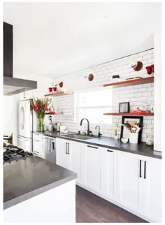 آشپزخانه کابینت سفید آشپزخانه خاکستری