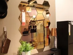 12 عدد برچسب دیواری آینه 3D DIY آینه شش ضلعی آینه خود چسب متحرک مدرن برای دکوراسیون منزل - Walmart.com