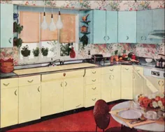 کاغذ دیواری آشپزخانه 1950 - کاغذ دیواری Safari