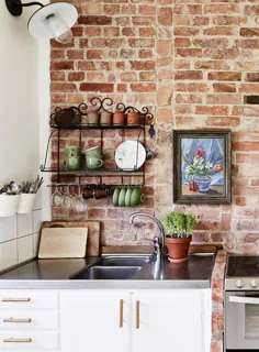 آشپزخانه دیواری آجری - طراحی COCO LAPINE
