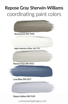 هماهنگی رنگهای رنگ برای Repose Grey SW 7015