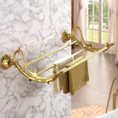 قفسه قفسه حوله ای چهار مفتول دیواری بر روی حمام رویال حمام رویال طلایی