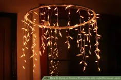 چگونه می توان با چراغ های کریسمس Icicle یک لوستر در فضای باز ساخت