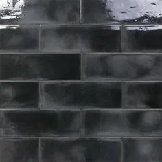کاشی دیواری مترو سرامیکی براق Artmore Tile Detroit 34-Pack Black 4 in x 12-in |  EXT3RD100504
