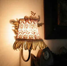 پارچه توری آباژور لامپ جانبی دیواری Shabby chic lamp home |  اتسی