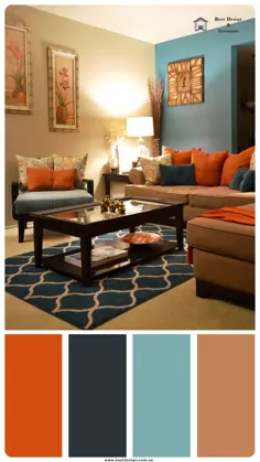 ایده پالت رنگ پاییزی برای اتاق نشیمن