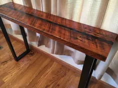 میز مبل چوبی اصلاح شده.  میز مبل صنعتی.  صنعتی |  اتسی