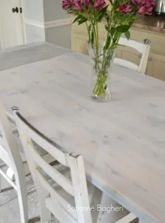 میز مزرعه سفید و سفید قبل و بعد -