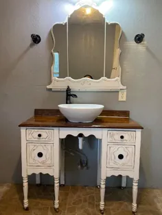 Vanity Dresser تبدیل به غرور حمام / آینه می شود