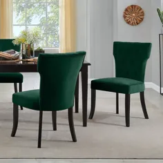 صندلی های غذاخوری روتختی Homesvale Sabra در Emerald Velvet (مجموعه 2) - Walmart.com