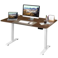 میز ایستاده قابل تنظیم ارتفاع Walnew با میز چوبی 55 اینچ ، میز تحریر دفتر با کنترل از پیش تعیین شده حافظه - Walmart.com