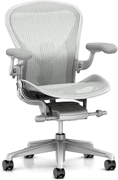 صندلی اداری ارگونومیک هرمان میلر ایرون با محدود کننده شیب و زاویه نشیمن |  قابل تنظیم PostureFit SL ، بازوها ، و فرشهای فرش |  سایز بزرگ C با آلومینیوم معدنی / ساتن