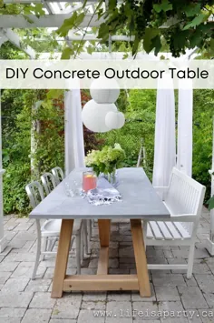 میز بتن DIY در فضای باز