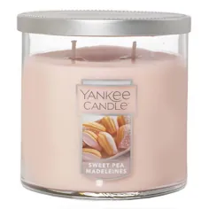 شمع Yankee Sweet Pea Madeleines Medium 2-Wick Tumbler شمع صورتی روشن