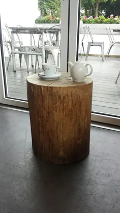 چهارپایه میز تنه درخت چوب سخت