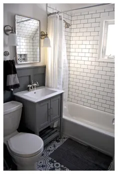 بازسازی حمام خاکستری و سفید