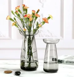 گلدان شیشه ای برش دار دستی کلاسیک با دهان زنگ دار با کیفیت عالی