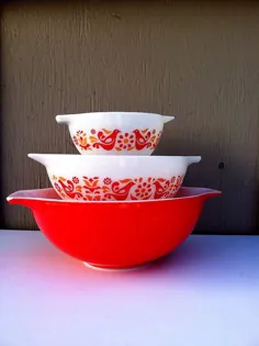 PYREX Friendship Mixing Bowls Cinderella Bowl Set Vintage |  اتسی