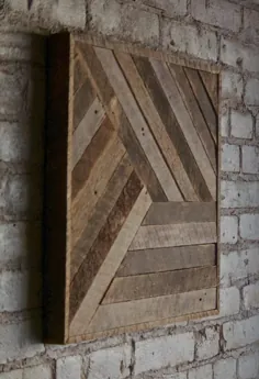 دکوراسیون دیوار هنر چوبی الگوی Lath هندسی 19 x |  اتسی