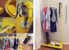 8 راه حل ذخیره سازی DIY برای یک اتاق بدون کمد