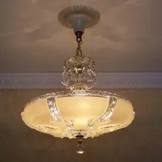 لوستر شیشه ای لامپ چراغ سقفی عتیقه 358 40