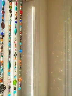 پرده های کریستالی Suncatcher دیوار تزئینی Beaded Curtain Yoga |  اتسی
