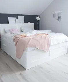 تختخواب BRIMNES با سر در اتاق زیر شیروانی - 2019 - بالش Diy
