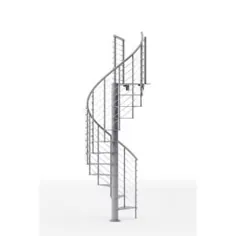Mylen STAIRS Hayden Grey Interior 42in قطر ، متناسب با قد 136in - 152in ، 1 42in Tall Platform Rail Spiral Staircase Staircase-CS42G15GS03 - انبار خانه