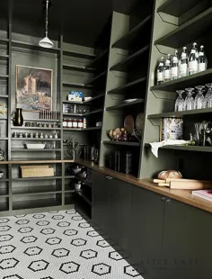 کابینت و قفسه های شربت خانه سبز Moss - انتقالی - آشپزخانه