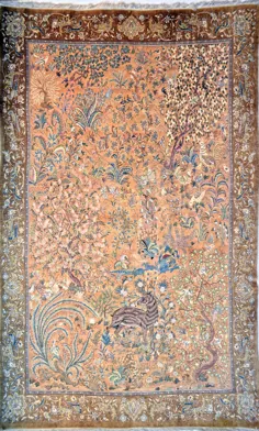 فرش ایرانی ابریشم آنتیک تهران - مورد # 1873