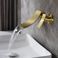 اتمام شیر آب حمام دیواری: طلای براق در طلای / مشکی ، اندازه 4 "H X 7" W |  Wayfair