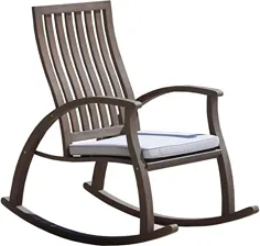 صندلی گهواره ای چوبی اقاقیا در فضای باز کریستوفر نایت با کوسن مقاوم در برابر آب ، خاکستری / خاکستری