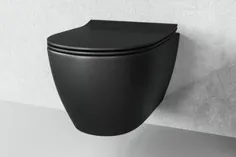 Spülrandloses WC WC mit Soft Close Deckel abnehmbar - Aldo Schwarz Matt