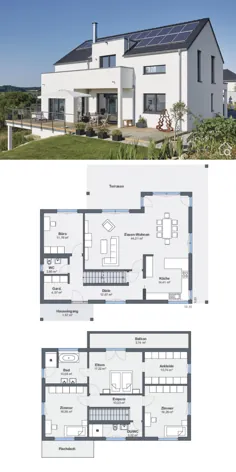 نقشه های خانه مدرن در دامنه تپه با در قانون مجموعه و گاراژ ، ایده های طراحی معماری اروپا