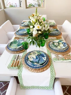 تزیین میز گرمسیری: طاووس و گلها |  داشتن + برای میزبانی