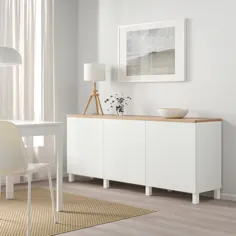 BESTÅ ترکیب ذخیره سازی با درب - سفید / Lappviken / سفید Stubbarp - IKEA