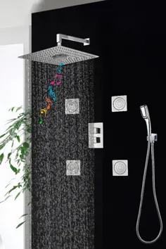 سیستم دوش مدرن برای حمام مجلل با موسیقی و LE