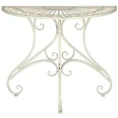 Safavieh Annalize Antique White Round Iron Outdoor Table-PAT5008A - انبار خانه