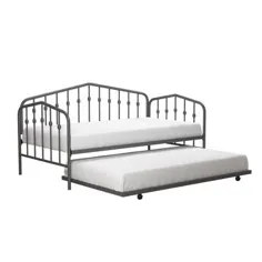 Twin Bushwick Metal Daybed & Trundle Gunmetal Grey - Novogratz