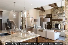 ایده های جالب مفهوم باز آشپزخانه و اتاق نشیمن برای طراحی »مهندسی پایه