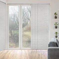 آهنگ پانل پنجره کشویی قابل تنظیم طبیعی بافته شده از سنگ مرمر Godear با صفحات 23 اینچ. صفحات تا 86 اینچ. عرض x 96 اینچ.