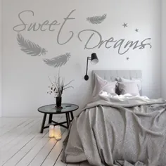 WANDTATTOO AA092 Sweet Dreams Federn Schlafzimmer Wandaufkleber Spruch |  eBay