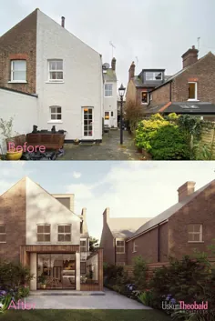 معماری قبل و بعد از خانه ویکتوریایی با درپوش L شکل