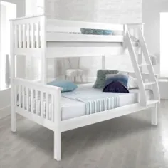 تخت تختخواب سفری سه تایی چوبی کاج جامد Atlantis White