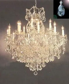 لوسترهای روشنایی لوستر کریستال ماریا ترزا با کریستال برش الماس!  H 38 "W 37" - پایان: نقره ای مات - A83-B71 / SILVER / 21510/15 + 1